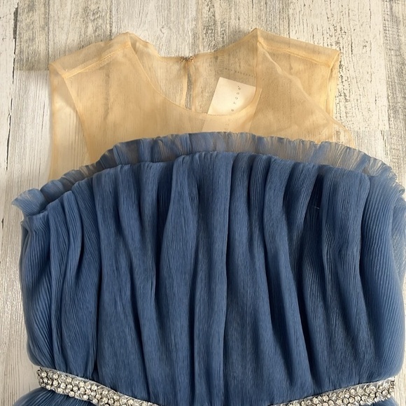 Endless Rose Blue Tulle Tiered Mini Dress With Jeweled Belt Size Small NWT - Picture 6 of 13